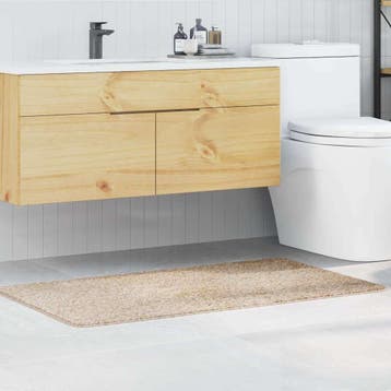 vidaXL Antislip Badmat Crème 70 x 120 cm PP, Verzenden, Nieuw