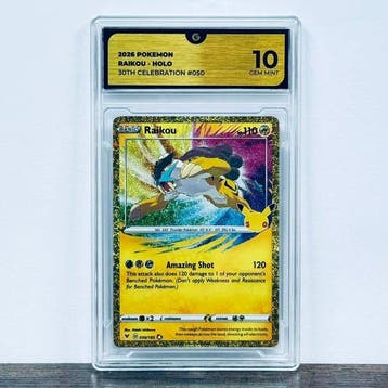Pokémon Graded card - Raikou Holo 050 - 30th Anniversary –, Nieuw