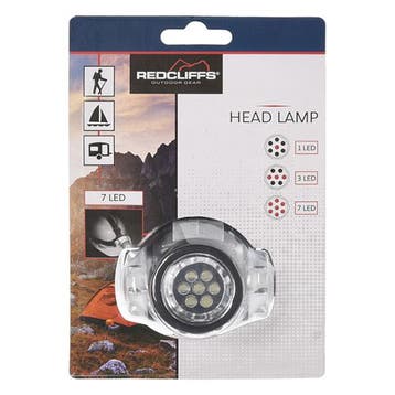 Hoofdlamp | Redcliffs (7 leds, 3 lichtmodi, Batterijen), Verzenden, Nieuw