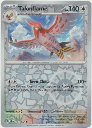 Talonflame 123/142 Reverse Holo Stellar Crown, Ophalen of Verzenden, Nieuw, Losse kaart, Foil