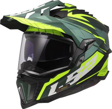 LS2MX701ExplorerSpireGroenH-VisGeel06AdventureMotorhelm, Motoren, Nieuw met kaartje, Overige merken, Heren, Offroadhelm