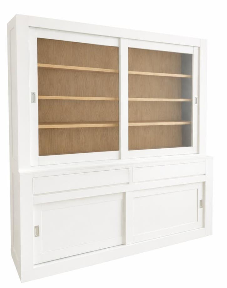 Buffetkast Design wit met eiken interieur 200cm, Huis en Inrichting, Kasten | Buffetkasten, Ophalen of Verzenden