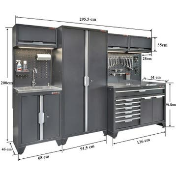Gereedschapskasten set wandlengte 295,5 cm, hoge tweedeurs, Ophalen of Verzenden, Nieuw
