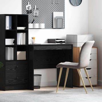 vidaXL Bureau Zwart Eiken 80 x 50 x 76 cm, Huis en Inrichting, Bureaus, Verzenden, Nieuw