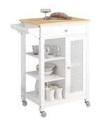 Witte Keukentrolley met Roosterdeuren, Lade en Planken, Huis en Inrichting, Keuken | Keukenelementen, Verzenden, Nieuw