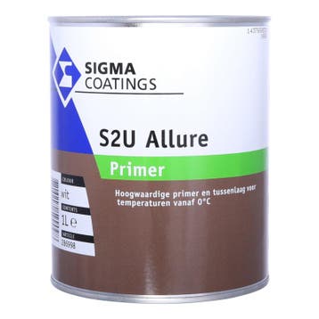 Sigma S2U Allure Primer - WIT - 1 liter (Grondverf - Primer), Wit, Nieuw, Ophalen of Verzenden, Verf