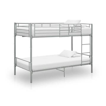 vidaXL Stapelbed metaal grijs 90x200 cm, 90 cm, Eenpersoons, Verzenden, Nieuw