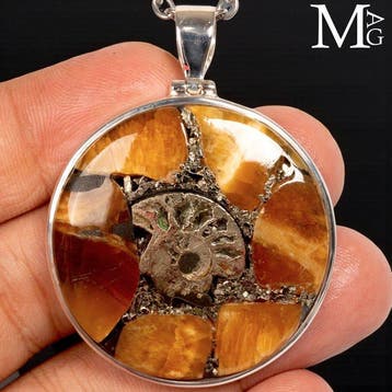 Jurassic Jewellery - Zilveren hanger – pyritiseerd