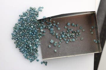 Diamant 25 ct ongepolijste blauwe ruwe diamantpartij, losse
