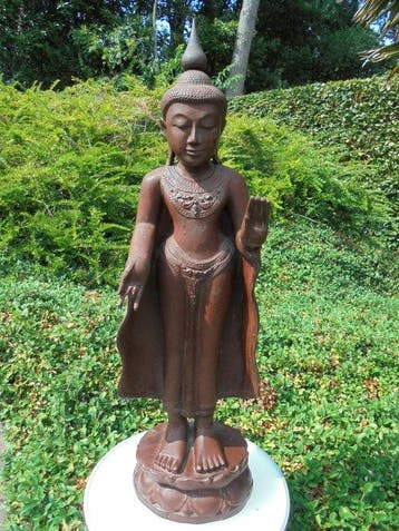 Groot Boeddha beeld / Hoogte 84 cm - Myanmar (Zonder, Antiek en Kunst