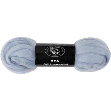 Merino Wol, dikte 21 my, ice blue, 100 gr/ 1 doos, Nieuw