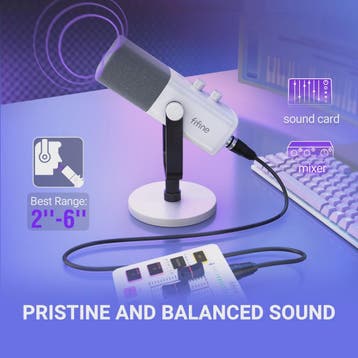 FIFINE AM8W Dynamische XLR/USB Microfoon met RGB, Mute & Kop, Verzenden, Nieuw