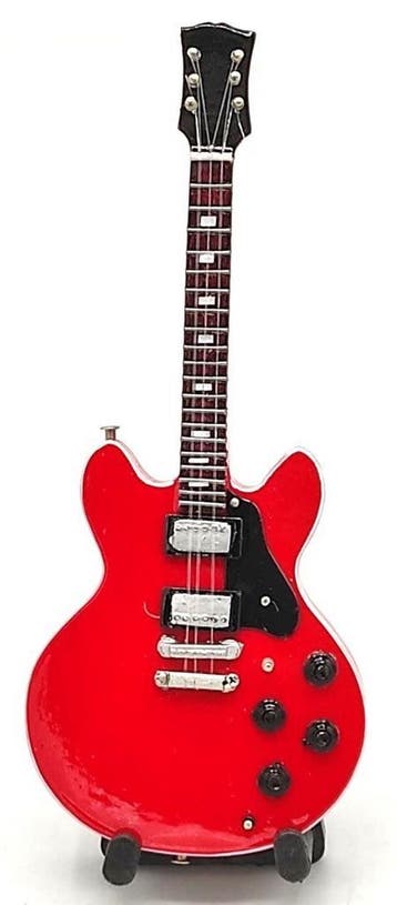 Baby miniatuur replica Gibson ES 335 gitaar 15cm Chuck Berry, Ophalen of Verzenden, Nieuw, Pop, Beeldje of Miniatuur