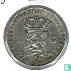 Nederland 1 gulden 1866, Verzenden, Overige waardes, Losse munt, Goud