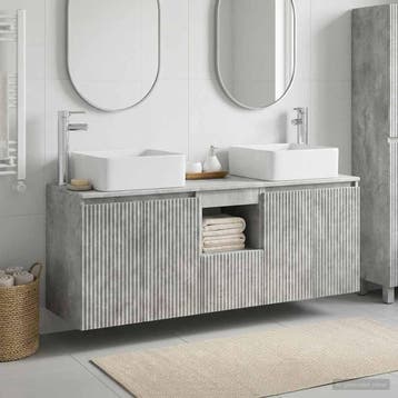 vidaXL Badkamerkastenset 3 st Betongrijs 49,5 x 41 x 63 cm, Verzenden, Nieuw