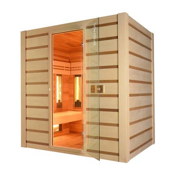 Showroommodel combi sauna: € 2.995 in plaats van € 6.500, Zo goed als nieuw, Complete sauna