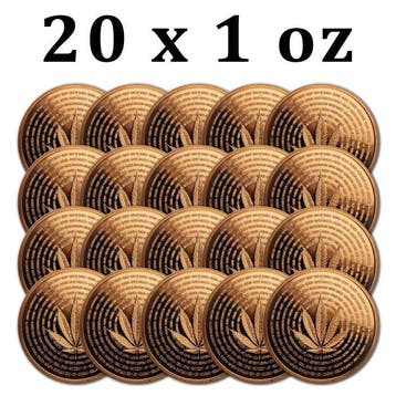 Verenigde Staten. 20 x 1 oz Cannabis Words in Circle 999