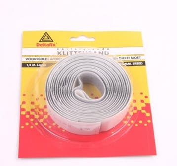 Deltafix Klitteband Zelfklevend 1.5mx20mm Grijs, Nieuw