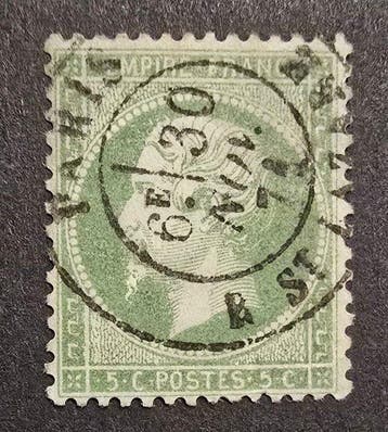 Frankrijk 1862/1876 - Verzameling van 7 postzegels: 5 van, Gestempeld