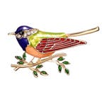 Fako Bijoux - Broche - Vogel - Vogel Op Tak - 45x26mm -, Verzenden, Nieuw