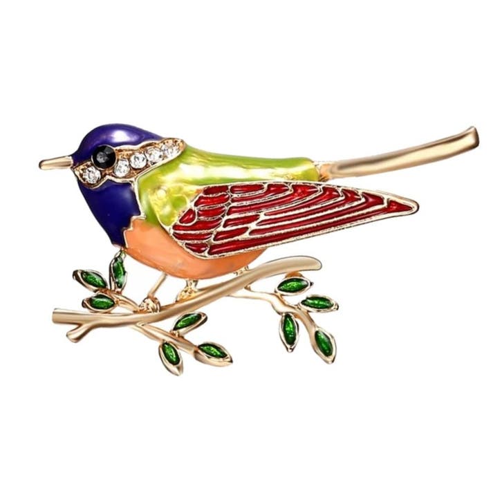 Fako Bijoux - Broche - Vogel - Vogel Op Tak - 45x26mm -, Sieraden, Tassen en Uiterlijk, Broches, Verzenden