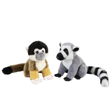 Ravensden pluche knuffels - 2 stuks - Ringstaart Maki en, Verzenden, Nieuw