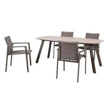 Manolo Cortina dining tuinset 180x95xH75 cm 5 delig, Ophalen of Verzenden, Nieuw