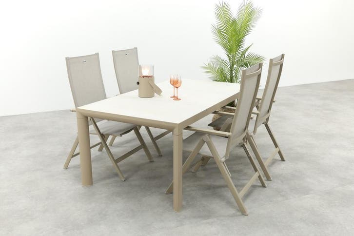 Hartman Napoli/Kings verstelbare 4-persoons tuinset 180x100, Tuin en Terras, Tuinsets en Loungesets, Tuinset, Nieuw, Overige materialen