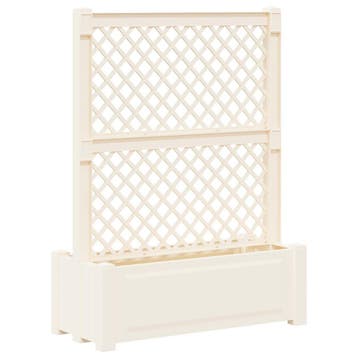 vidaXL Grote planter met trellis Wit 99,5 x 43 x 133,5 PP, Verzenden, Nieuw