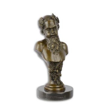 EEN BRONZEN BORSTBEELD VAN BACCHUS (Beeldjes - Decoratie), Verzenden, Nieuw