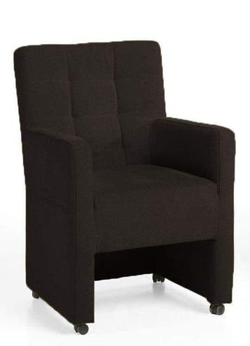 Eetkamerstoel Peter - eetkamerstoelen - Zwart, Nieuw, Zwart, Stof