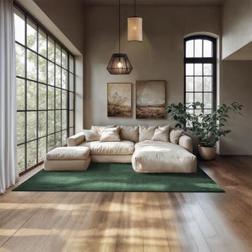 Kortpolig vloerkleed Soft Zone - 160 x 230 cm, groen, Verzenden, Nieuw