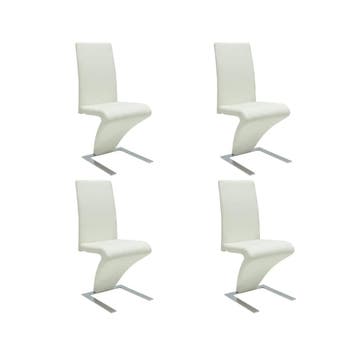 vidaXL Eetkamerstoelen 4 st kunstleer wit, Verzenden, Nieuw, Wit