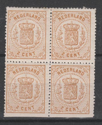 Postzegels Nederland 1869 Wapen NR.17 BLOK zeldzaam (857), Verzenden, T/m 1940, Postfris