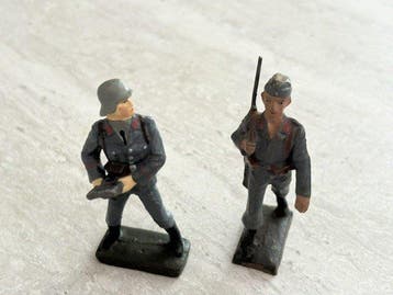 Lineol - Figuur - 2x soldat allemand luftwaffe lineol très, Nieuw