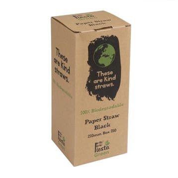 Composteerbare papieren rietjes zwart | 250 stuks | 21(l) x, Verzenden, Nieuw in verpakking