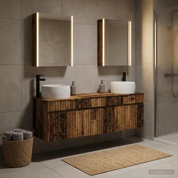 vidaXL Badkamerkastenset 5 st Oud hout Bewerkt hout, Verzenden, Nieuw