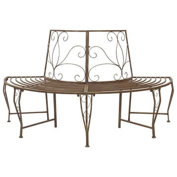 vidaXL Boom bank 4 -zits 160 x 80 x 89 cm steel Antiek bruin, Verzenden, Nieuw, Metaal