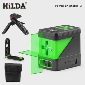 Mini Laser Waterpas met Groene Lijnen: Zelfnivellerend Horiz, Verzenden, Nieuw