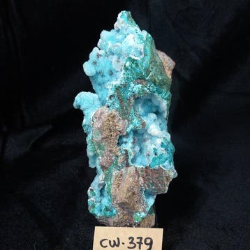 Emimorfiet met kwarts, chrysocolla en malachiet op matrix