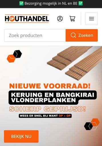 Vlonderplanken | Hardhout | Diverse maten | Scherpe prijzen, Ophalen of Verzenden, Nieuw, Hout