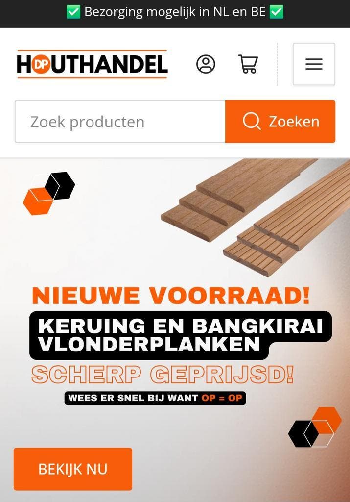 Vlonderplanken | Hardhout | Diverse maten | Scherpe prijzen, Tuin en Terras, Terrasdelen en Vlonders, Nieuw, Hout, Ophalen of Verzenden
