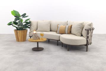 4 Seasons Ezra/Volta 3-zits loungeset - Latte/Terre, Verzenden, Nieuw, Hout, Loungeset