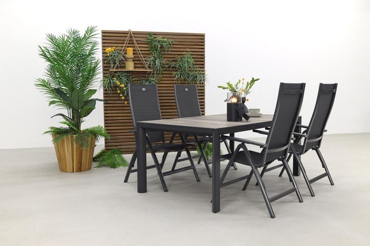 Hartman Roma/Kings tuinset antraciet - 180x100 cm., Tuin en Terras, Tuinsets en Loungesets, Tuinset, Nieuw, Overige materialen