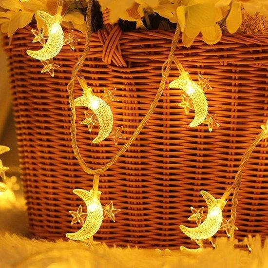 Ramadan  80 led Maan Ster verlichting, Hobby en Vrije tijd, Feestartikelen, Ophalen of Verzenden