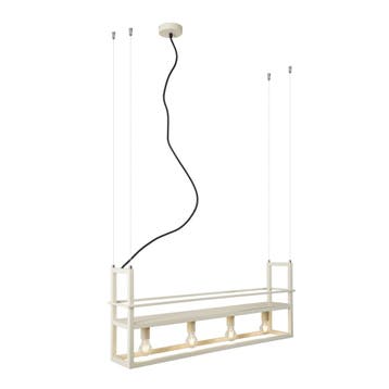 Industriële hanglamp beige 4-lichts - Cage Rack, Verzenden, Nieuw, Industrieel