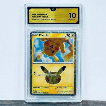 Pokémon Graded card - Pikachu 026 - 30th Anniversary –, Nieuw