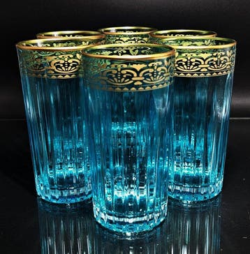 Artemisia - Drinkset (6) - Kristal, gouden zecchino