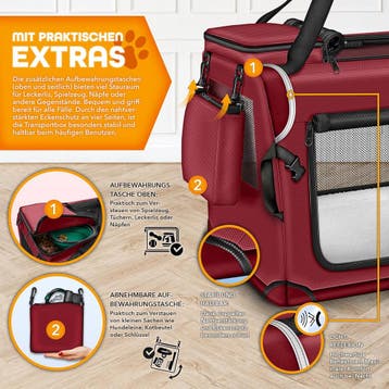 Reisbench hond - Draagtas hond - Transportbox - 50x34x34 cm, Dieren en Toebehoren, Verzenden, Zo goed als nieuw