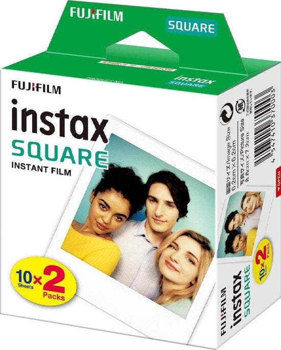 Fujifilm Instax Square Instant Fotopapier met Wit Kader - 20, Audio, Tv en Foto, Fotografie | Fotostudio en Toebehoren, Nieuw